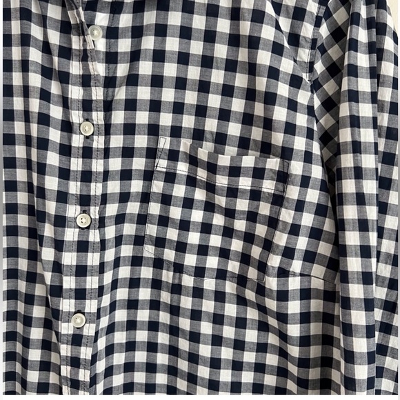 J Crew Navy Gingham Blue Button Down - Picture 4 of 8